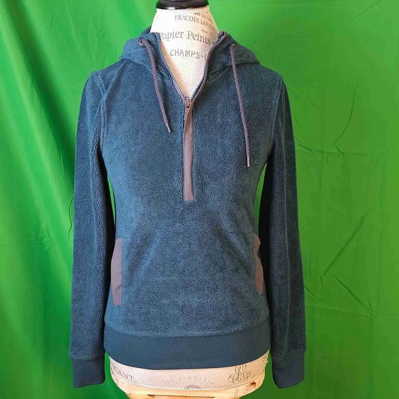 Toad & Co Womens‎ Green Fleece Cashmoore 1/2 Zip Hoodie Sweatshirt XS - Picture 1 of 4